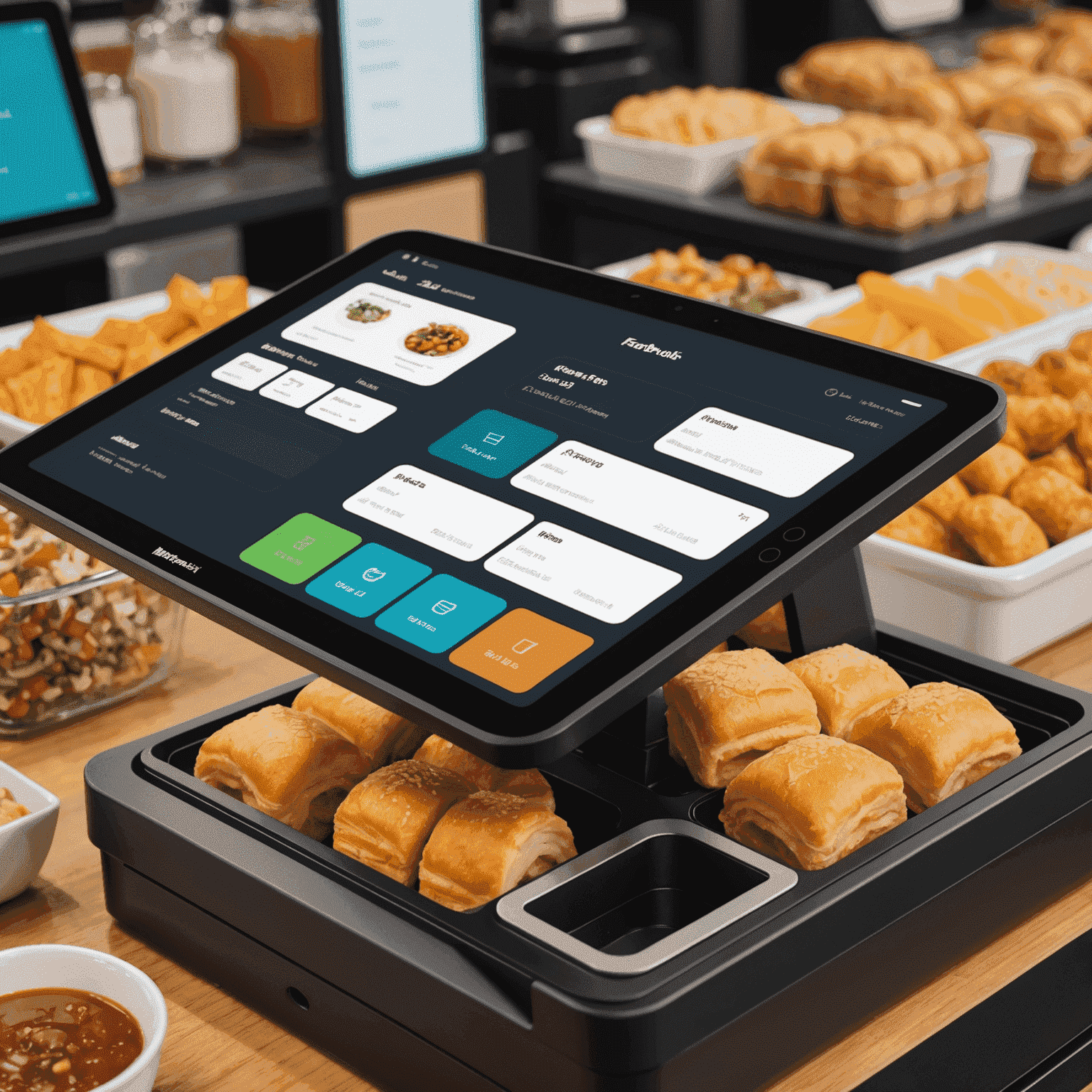 A close-up view of the Ffeerolls virtual POS interface, highlighting its intuitive layout and easy-to-use features